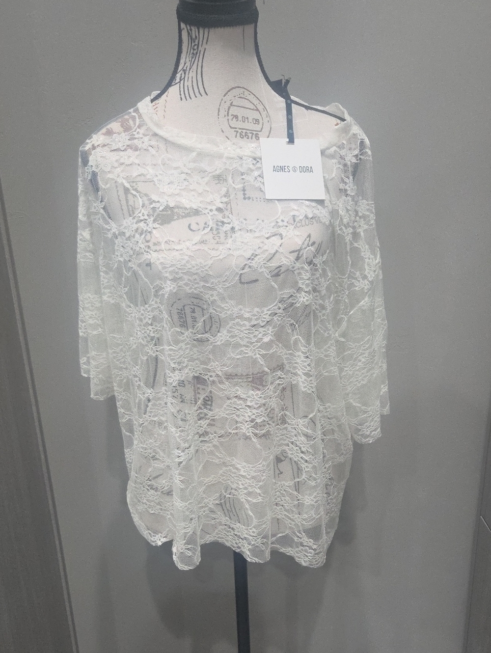 Agnes & Dora Ivory Floral Lace Top